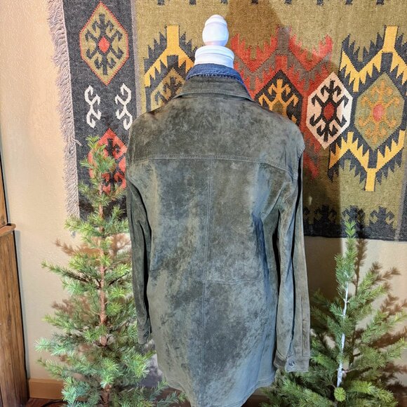 Ralph Lauren Olive Green Suede Long Jacket - Picture 3 of 4